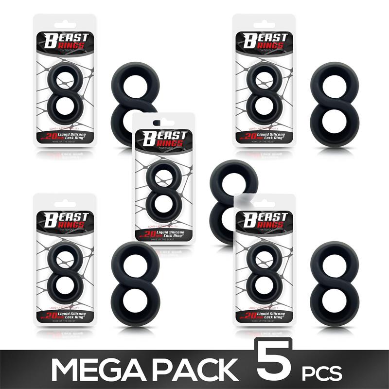 Pack 4 1 Penis Ring 100 Liquid Silicone 2 cm Black