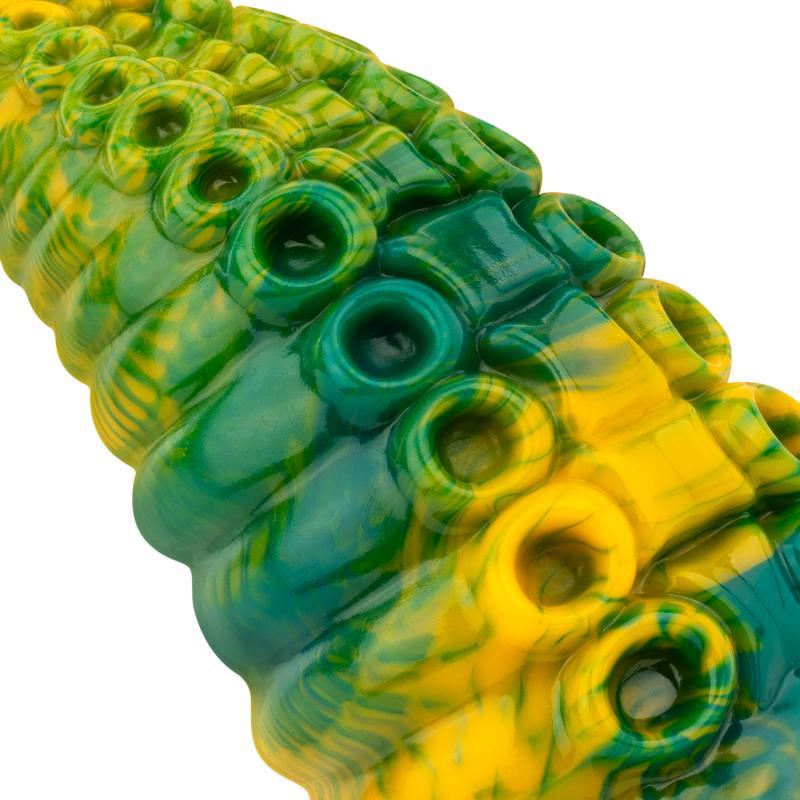 Tentacle Delight Green and Yellow Dildo 224 cm 88