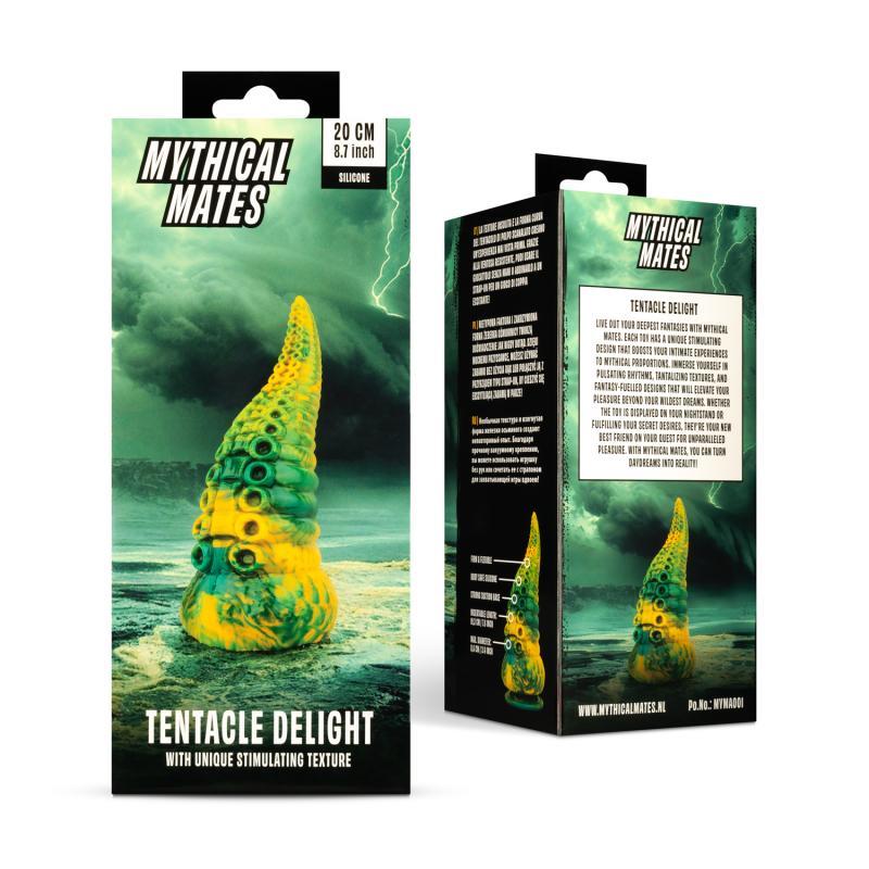 Tentacle Delight Green and Yellow Dildo 224 cm 88