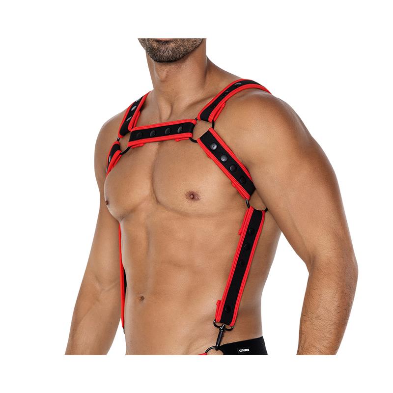 H4RNESS05 Chest Harness Neon Red One size