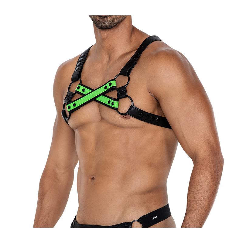 H4RNESS06 Chest Harness 4WAY Blazing Green One Size