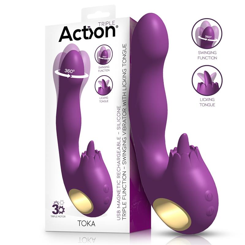 Toka Vibe with Swinging 360º and Stimulating Licking Tongue