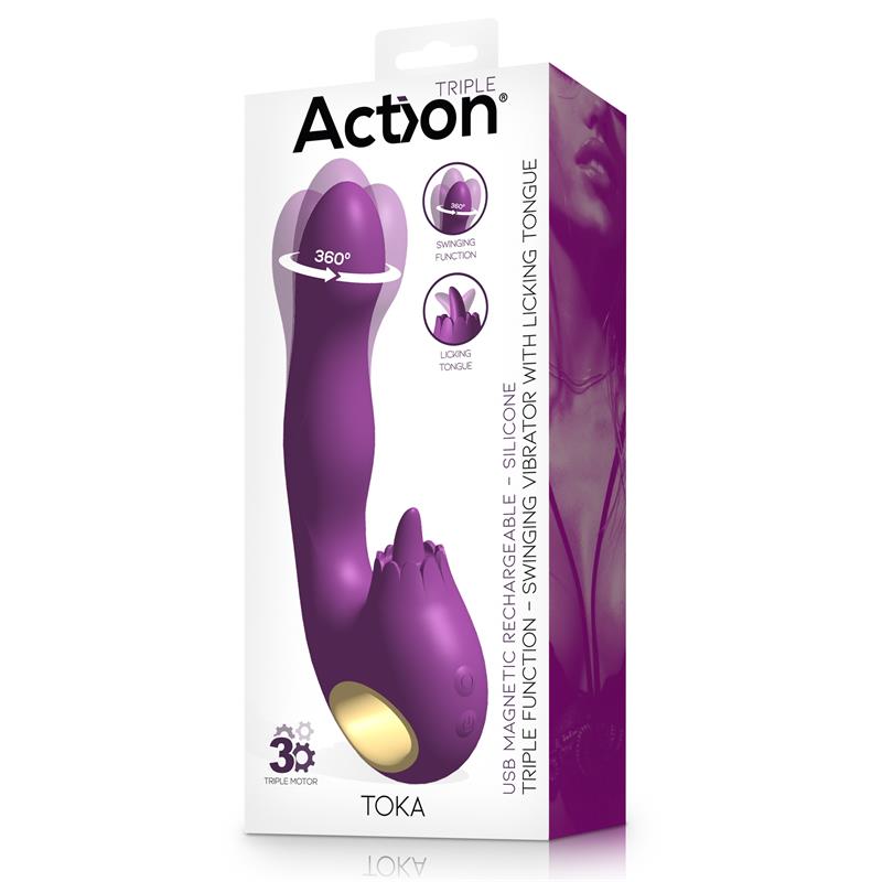 Toka Vibe with Swinging 360º and Stimulating Licking Tongue