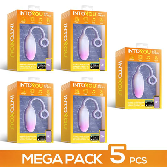 Pack de 5 Vibrating Egg with APP Pink Blue