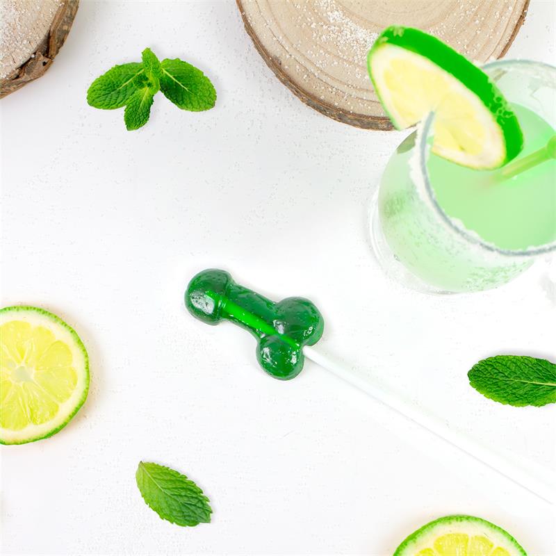 Penis Shaped Lollipop Mojito Flavor with Alcohol