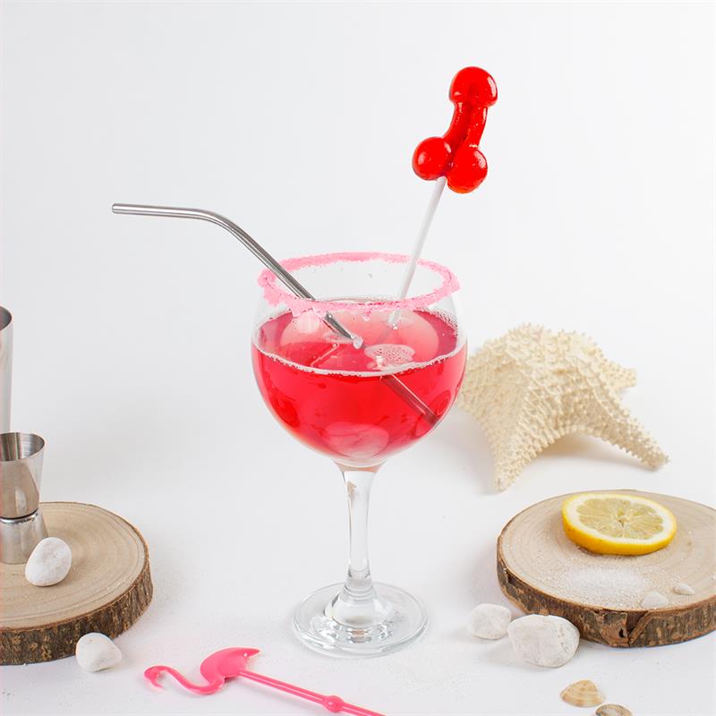 Penis Shaped Lollipop Strawberry Daiquiri Flavor with Alcohol