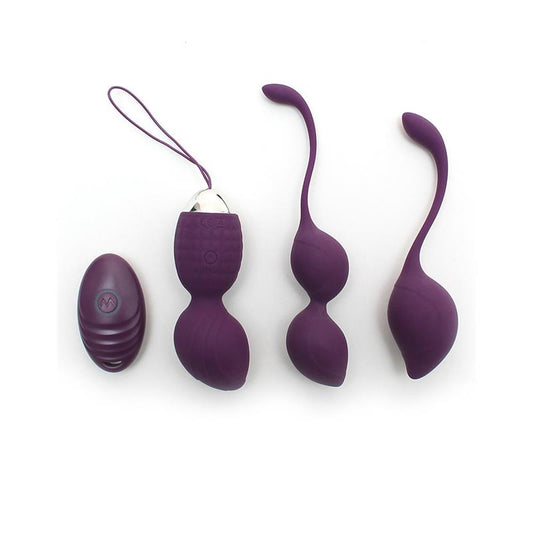 Vibrating Kegel Ball Set Remote Control Rimini Purple