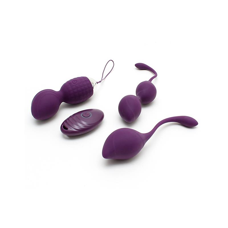 Vibrating Kegel Ball Set Remote Control Rimini Purple