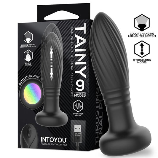 Tainy Thrusting Led Lighted Anal Plug with Remote Control