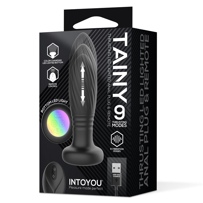 Tainy Thrusting Led Lighted Anal Plug with Remote Control