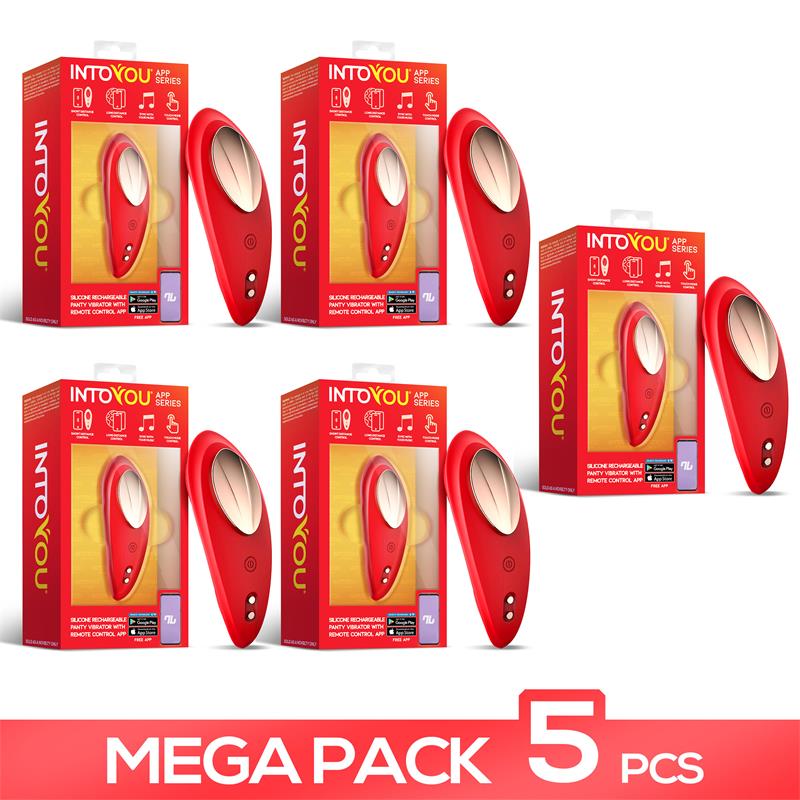 Pack 5 Panty Vibrator with APP Red