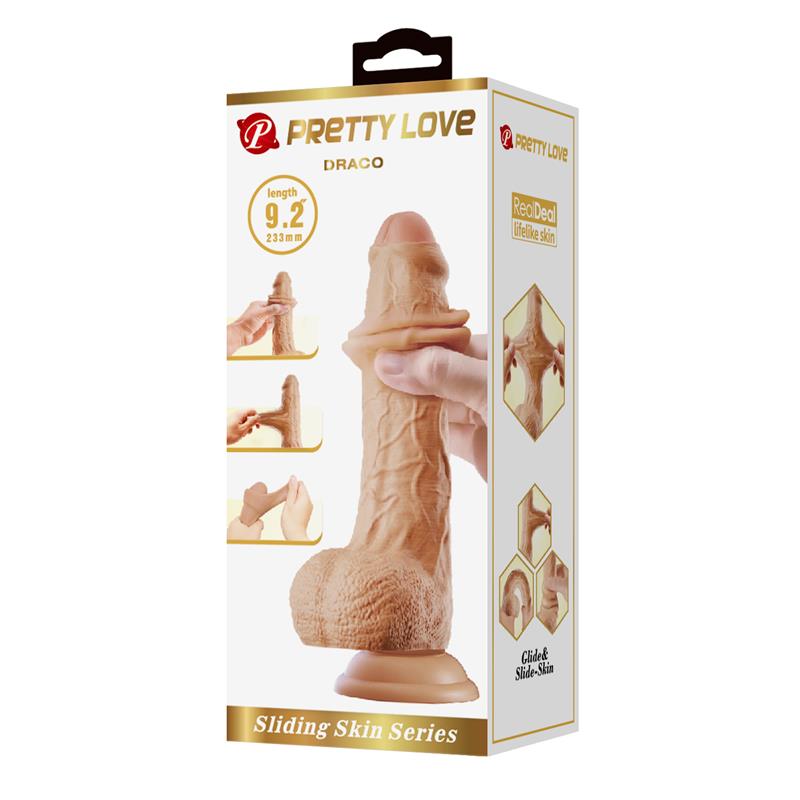 Sliding Skin Realistic Dildo with Testicles 233 cm