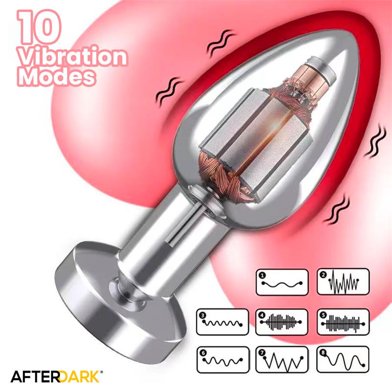 Dimpor Chrome Anal Plug with Vibration and Magnetic USB Size S