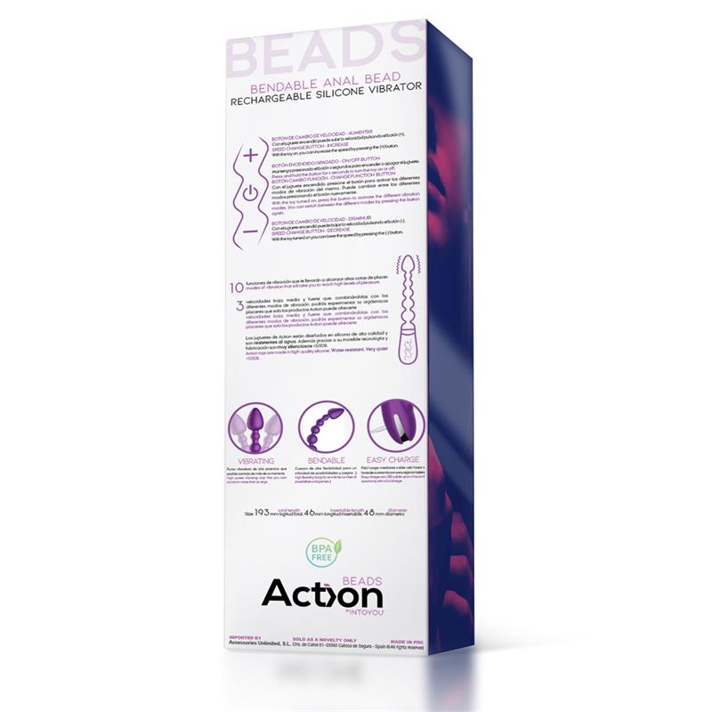 No Five Bendable Anal Beads and Vibrator USB Silicone