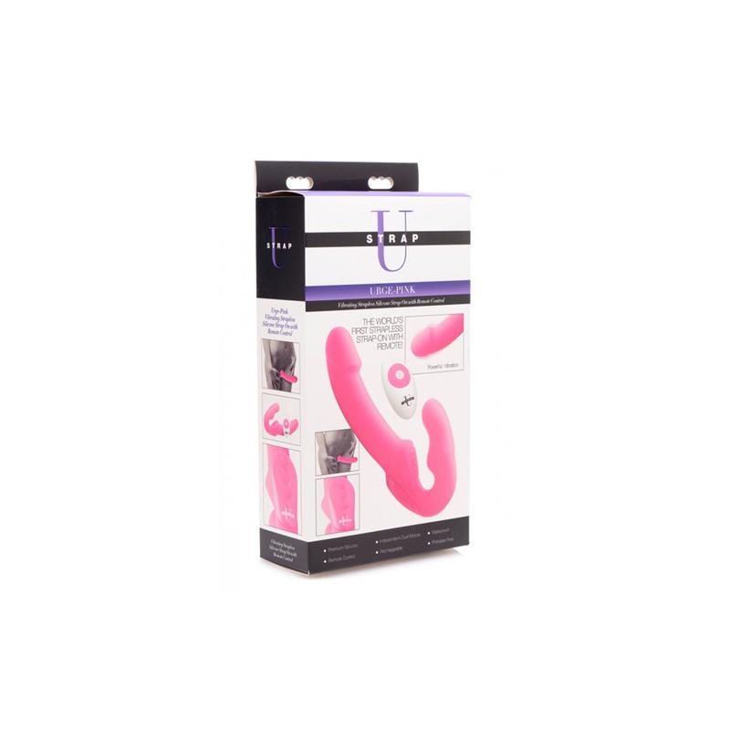 Urge Strapless Strap On Vibrator Pink