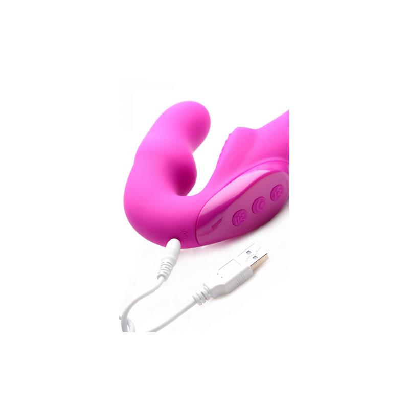 Evoke Vibrating Strapless Strap On Pink