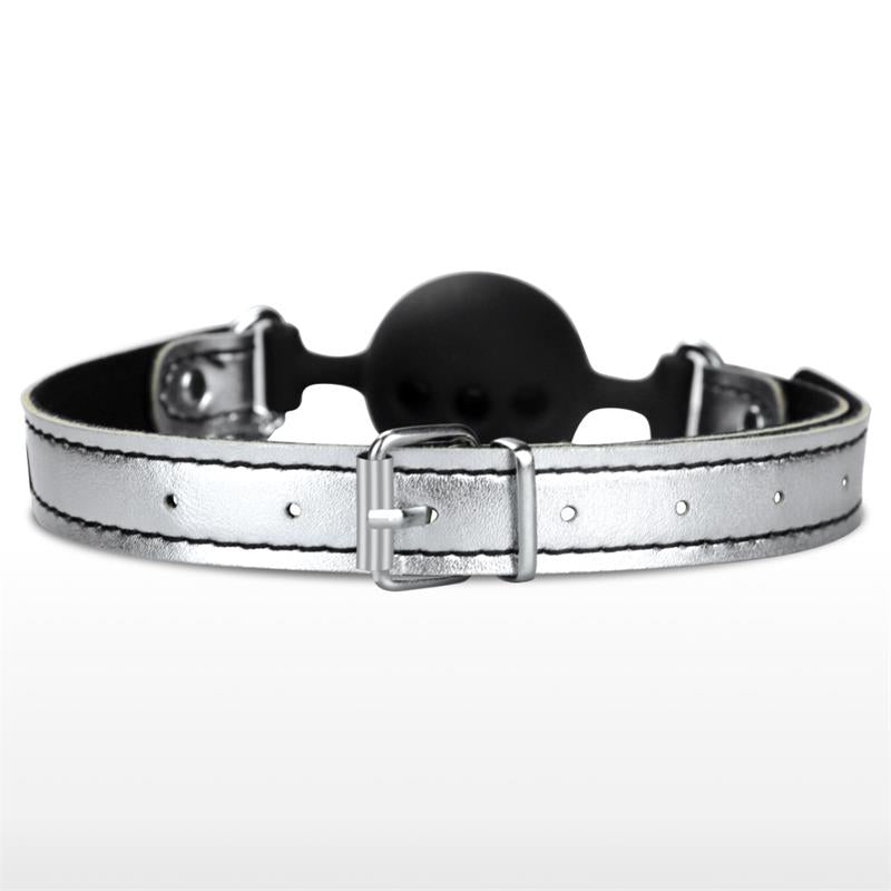 Ball Gag with Nipple Clamp Silver