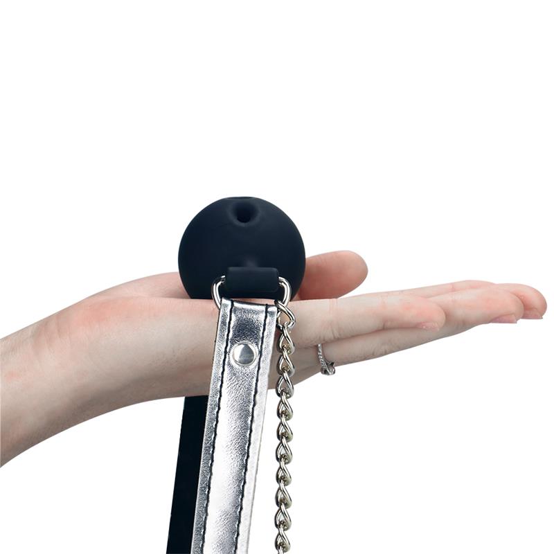 Ball Gag with Nipple Clamp Silver