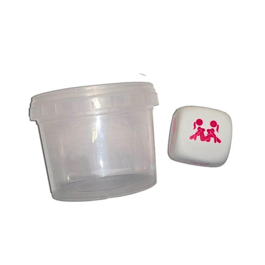 White Position Dice in a Plastic Jar for Girls