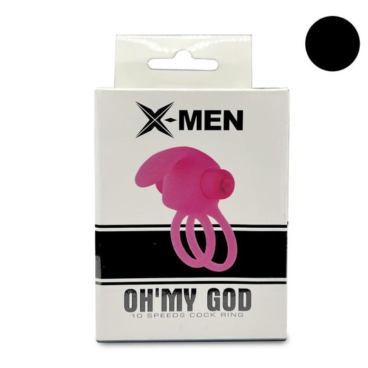 Double Penis Ring 10 Functions Silicone Black