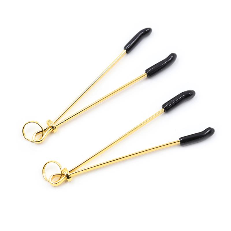 Nipple Clamps Metal Black Gold