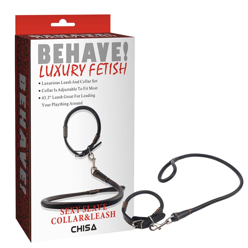 Sexy Slave Collar and Leash Black