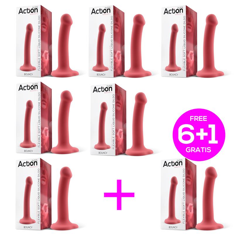 Pack 61 Bouncy Dildo Liquid Silicone Flexible 65 165 cm