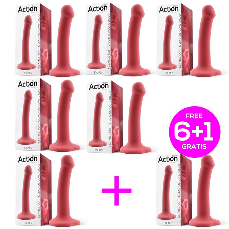 Pack 61 Bouncy Dildo Liquid Silicone Flexible 75 19 cm