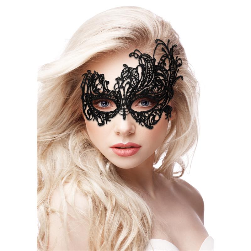 Royal Black Lace Mask Black