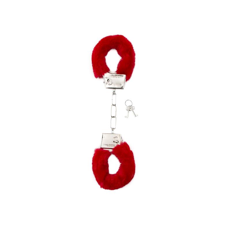 Shots Toys Furry Handcuffs Red